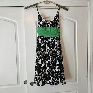 NEW Max Studio Floral Sun Dress Womens XL Y2K Babydoll Black Green Spring Summer